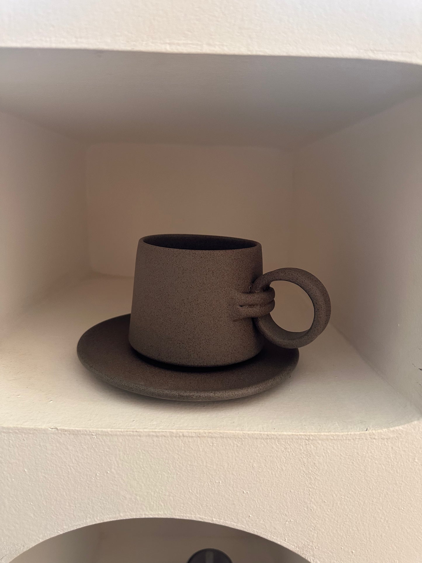 Olive Belted Mug with Underline